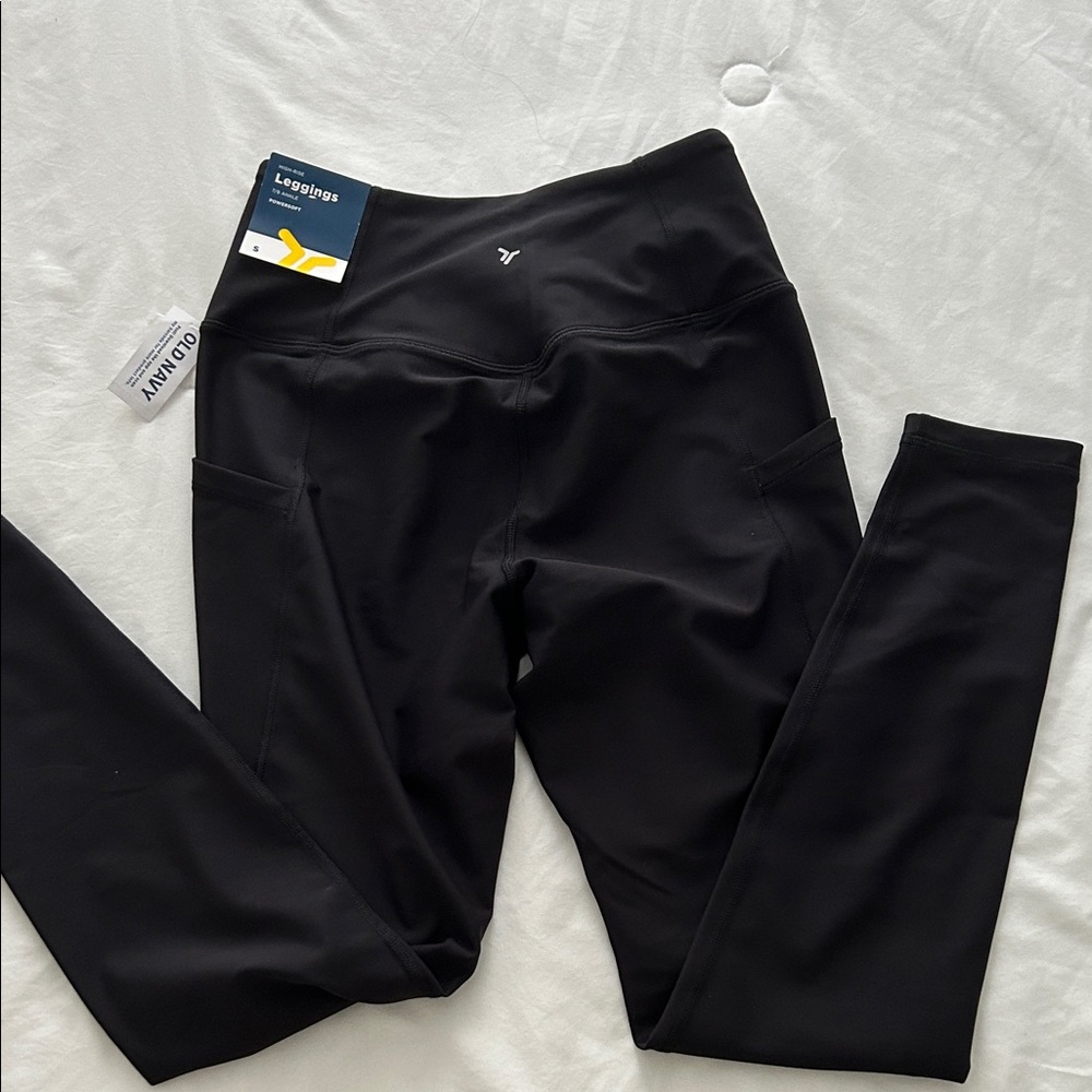 Old Navy  high rise, leggings, -  power, soft 7/8 ankle - Black